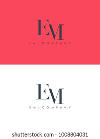 Letters E M, E & M joint logo icon vector element.