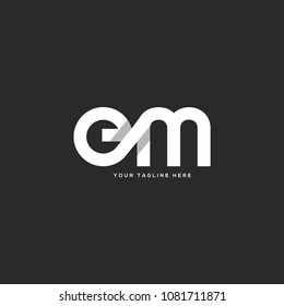 Letters E M joint logo icon with business card vector template.

