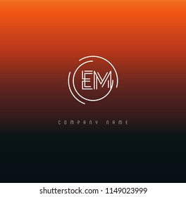 Letters E M Joint logo icon vector element.
