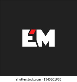 letters E & M Joint logo icon vector template.
