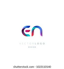 Letters E N, E & N logo, multi colour letters icon vector template.

