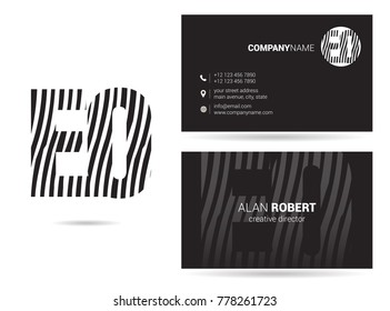 Letters E O Logo icon with Business Card Template Vector.