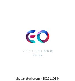 Letters E O, E & O logo, multi colour letters icon vector template.

