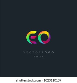 Letters E O, E & O logo, multi colour letters icon vector template.

