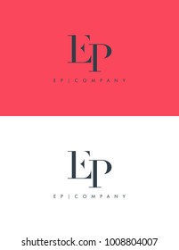 Letters E P, E & P joint logo icon vector element.