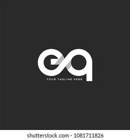 Letters E Q joint logo icon with business card vector template.
