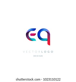 Letters E Q, E & Q logo, multi colour letters icon vector template.

