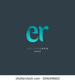 Letters E R joint logo icon vector element.