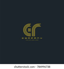 Letters E & R joint logo icon. Stroke letter vector element.
