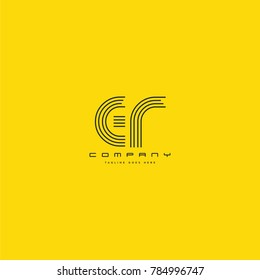Letters E & R joint logo icon. Stroke letter vector element.
