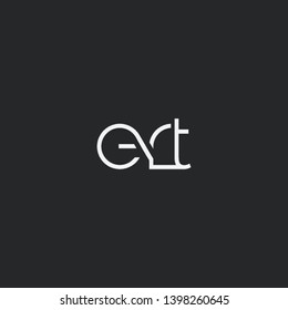 Letters E R T Joint logo icon vector element.