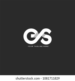 Letters E S joint logo icon with business card vector template.
