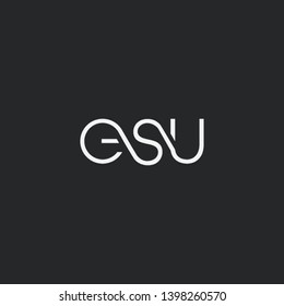 Letters E S U Joint logo icon vector element.