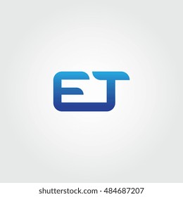 The letters E and T Combined Icon Logo. ET Initial Vector Design Element For Download