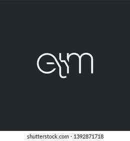 Letters E T M Joint logo icon vector element.