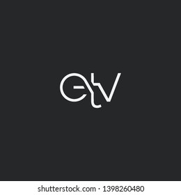 Letters E T V Joint logo icon vector element.