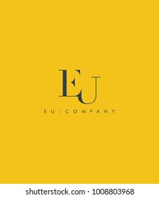 Letters E U, E & U joint logo icon vector element.