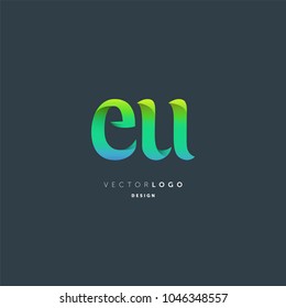 Letters E U joint logo icon vector element.