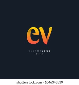 Letters E V joint logo icon vector element.
