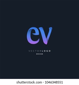 Letters E V joint logo icon vector element.