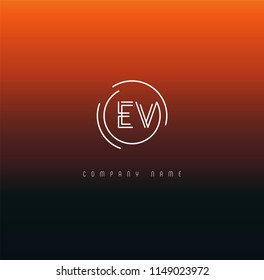 Letters E V Joint logo icon vector element.
