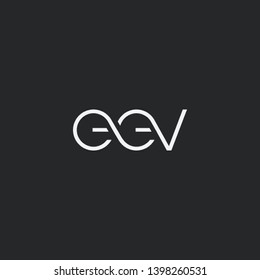 Letters E E V Joint logo icon vector element.