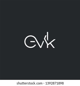 Letters E V K Joint logo icon vector element.