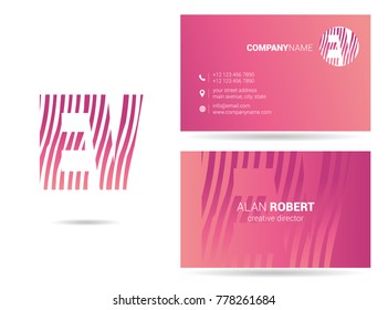 Letters E V Logo icon with Business Card Template Vector.