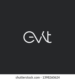 Letters E V T Joint logo icon vector element.