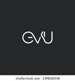 Letters E V U Joint logo icon vector element.