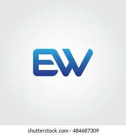 The letters E and W Combined Icon Logo. EW Initial Vector Design Element For Download