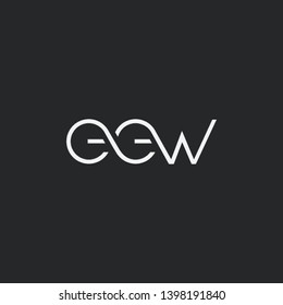 Letters E E W Joint logo icon vector element.