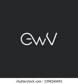 Letters E W V Joint logo icon vector element.
