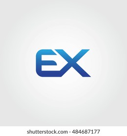 The letters E and X Combined Icon Logo. EX Initial Vector Design Element For Download