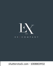 Letters E X, E & X joint logo icon vector element.