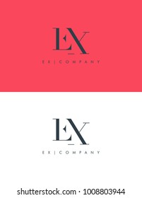 Letters E X, E & X joint logo icon vector element.