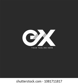 Letters E X joint logo icon with business card vector template.

