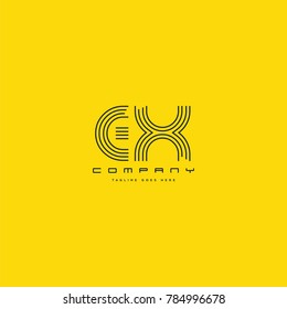 Letters E & X joint logo icon. Stroke letter vector element.
