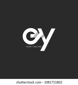 Letters E Y joint logo icon with business card vector template.

