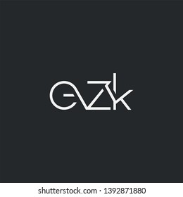 Letters E Z K Joint logo icon vector element.