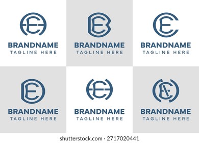 Letras EA EB EC ED EH EN Monograma Conjunto de logotipos, para AE BE CE DE HE NE iniciais