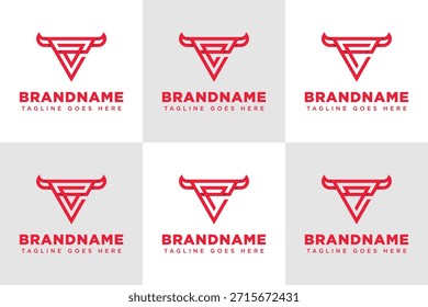 Buchstaben EA EE EF EG EP EQ Bull Triangle Logo, das Stärke, Ehrgeiz und Stabilität symbolisiert