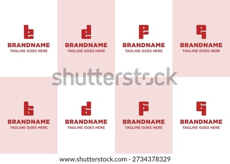 Letters EB ED EP EQ GB GD GP GQ Monogram Logo Set, for BE DE PE QE BG DG PG QG Initials