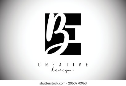 Letters EB Logo with a minimalist design. Letters E and B with geometric and handwritten typography. Creative Vector Illustration.
