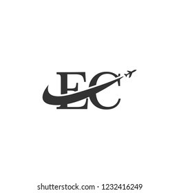 letters ec logo template