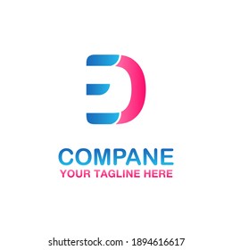 Letters ED combination alphabet vector logo icon sign design template