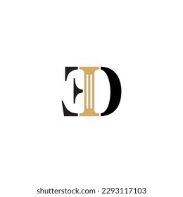 Letters ED and Pillar Logo Theme 002 svg