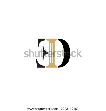 Letters ED and Pillar Logo Theme 002