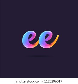 Letters EE, E & E logo, multi colour letters icon vector template.
