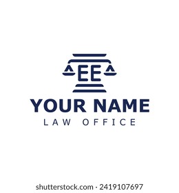 Letters EE Legal Logo, suitable for lawyer, legal, or justice with EE initials